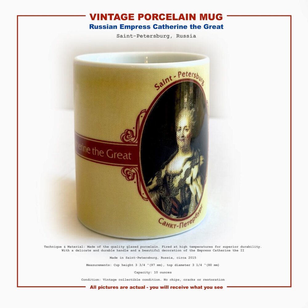 Russian  Empress “Catherine the Great”  Porcelain Mug